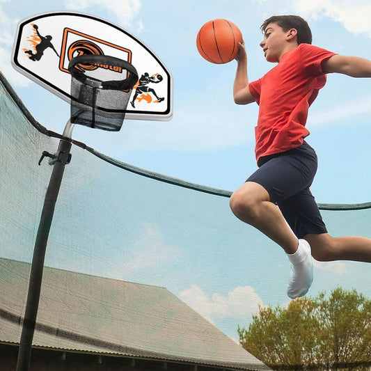 Trampoline Basketball Hoop - Easy Install Mini Basketball Set for Straight & Curved Poles | Perfect for Outdoor Fun