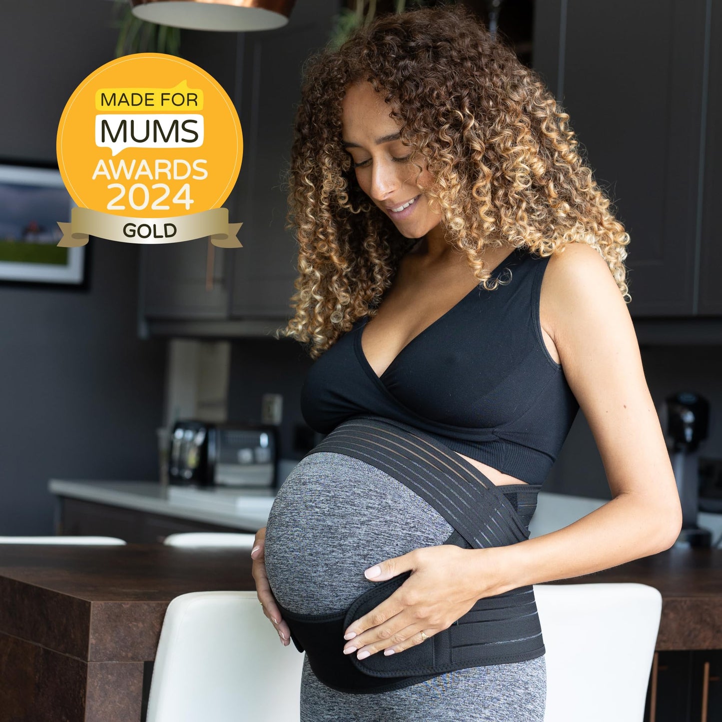 BABYGO® 4 in 1 Pregnancy Support Belt Maternity & Postpartum Band - Relieve Back, Pelvic, Hip Pain, SPD & PGP >> inc 40 Page Pregnancy Book for Birth Preparation, Labour & Recovery M Black