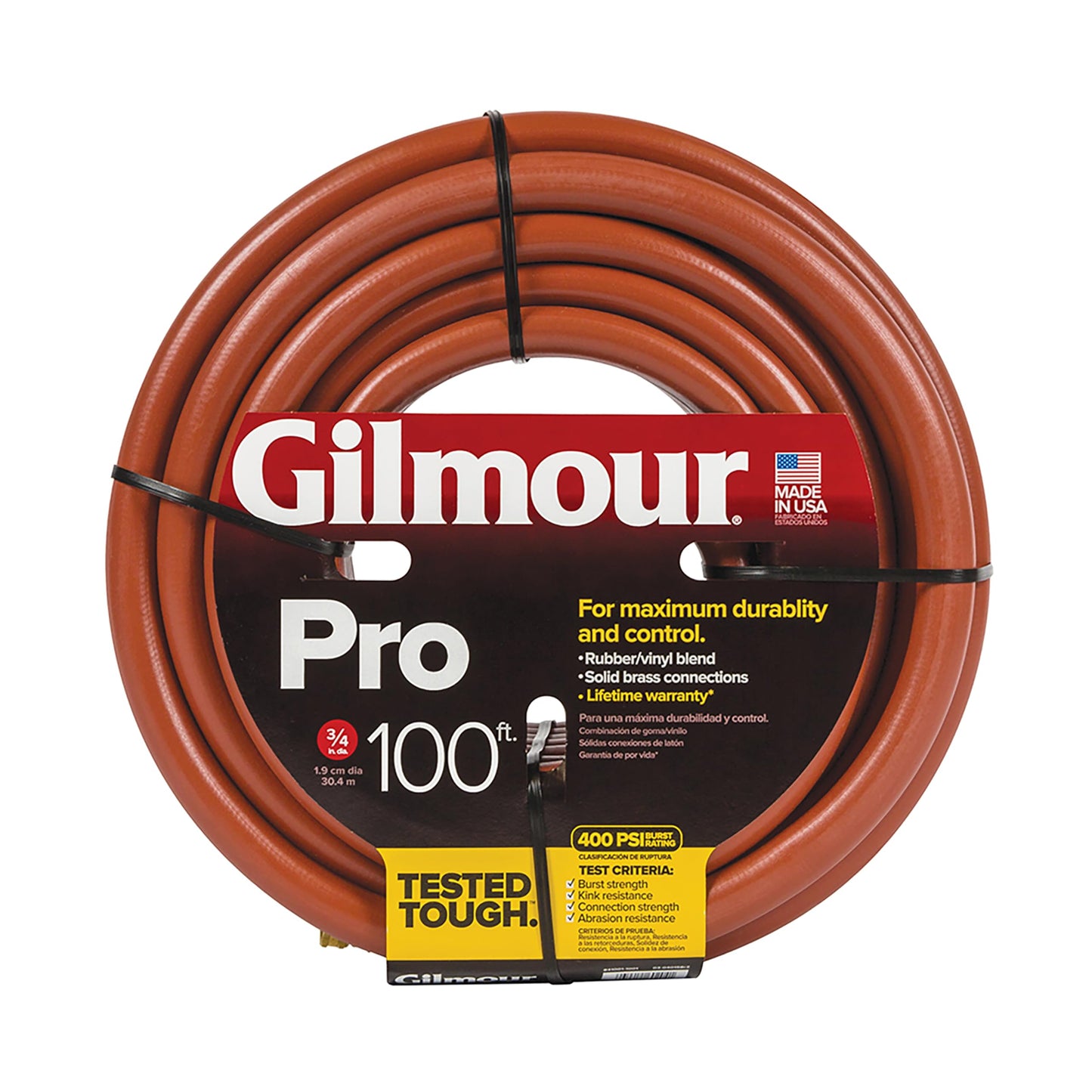 Gilmour Pro Commercial 3/4" x 100' Heavy Duty Water Hose, Durable and Kink Resistant 100 ft Garden Hose
