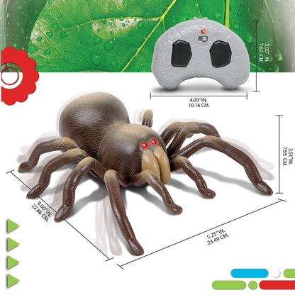 Discovery™ RC Tarantula Spider – Remote Control Toy Spider with Realistic Movement, Red LED Eyes & Wriggling Legs | Prank Gift for Boys Girls & Bug Lovers| Fun Electronic Animal Toy for Kids Ages 8+
