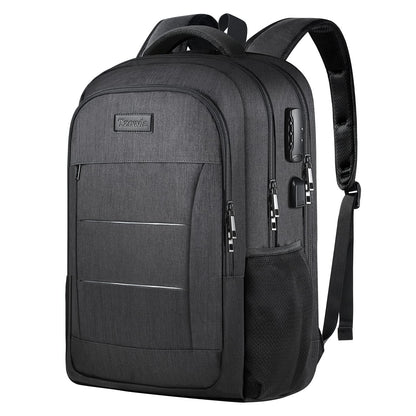 Tzowla Travel Laptop Backpack,Durable Water Resistant Anti-Theft 42L Extra Large 15.6 Inch with USB Charging Port and Lock Fit Computer Business Bookbag for Women Men College School Gift-Black