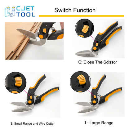 C.JET TOOL Carpet Scissors, Carpet Cutter, 250mm/10", Heavy Duty Multi-Purpose Shears, Soft Grip, Stainless Steel