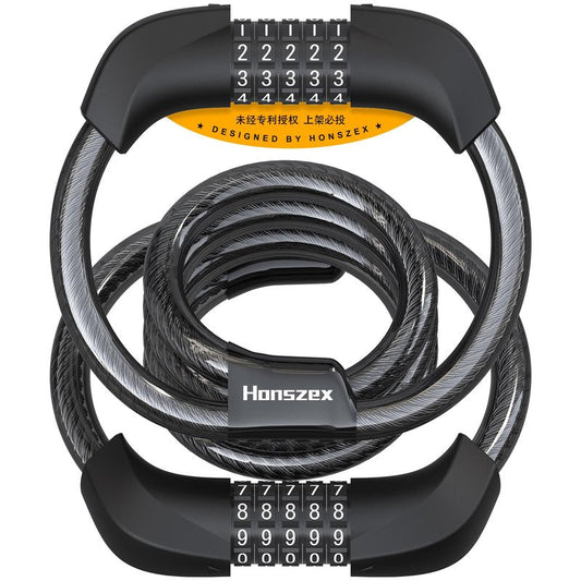 Honszex Electric Scooter Lock, Bike Lock, Cable Lock with 5-Digit Combination, Double Cable Locks Anti-Theft 41 Inch for Electric Scooter, Bike, Bicycle, Electric Scooter Accessories