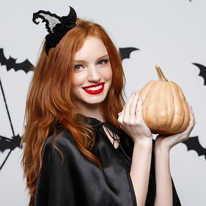 Ellzk Halloween Spider Ghost Pumpkin mini witch hat Hair Hoop Cosplay Devil Headband