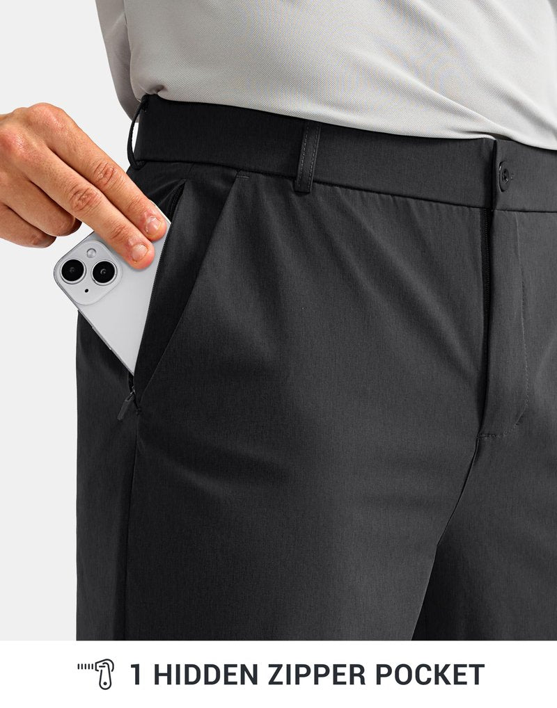 G Gradual Men's Golf Pants with 5 Pockets 30"/32"/34" Lightweight Quick Dry Stretch Work Dress Pants Casual Slacks for Men(Black,W40 L30)