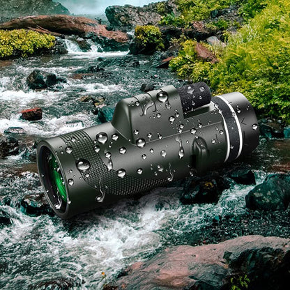 Monocular-Telescope 80x100 High Definition for Adults High Powered with Smartphone Adapter Telescope Hunting Wildlife Bird Watching Travel Camping Hiking-Green-1