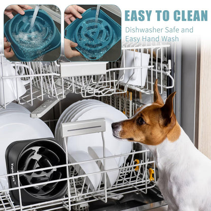 2 Pack Slow Feeder Dog Bowls for Healthy Eating, Non-Slip and Anti-Choking Design, Reduces Bloating & Overeating for Small & Medium Dogs and Cats, Easy to Clean