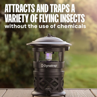 DynaTrap DT1130SR Mosquito & Flying Insect Trap - Outdoor/Indoor, Fly Catcher, Plug-in Bug Catcher/Bug Light, 1/2 Acre Coverage, Black