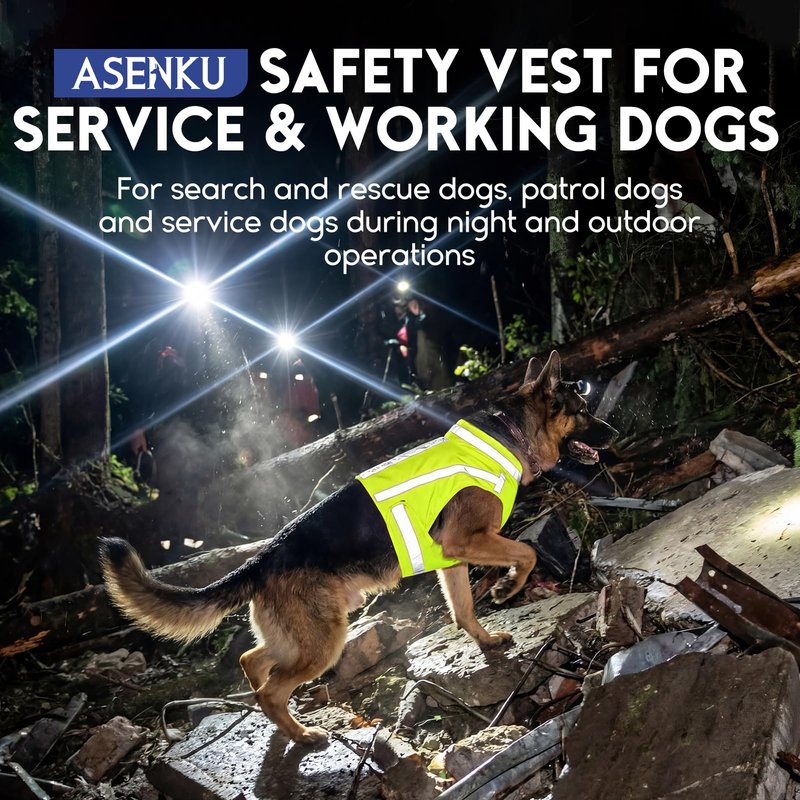 ASENKU Reflective Dog Vest, High Visibility Adjustable Hunting Vest for Pets, Dog Safety Vest for Night Walking and Outdoor Use, Green, S