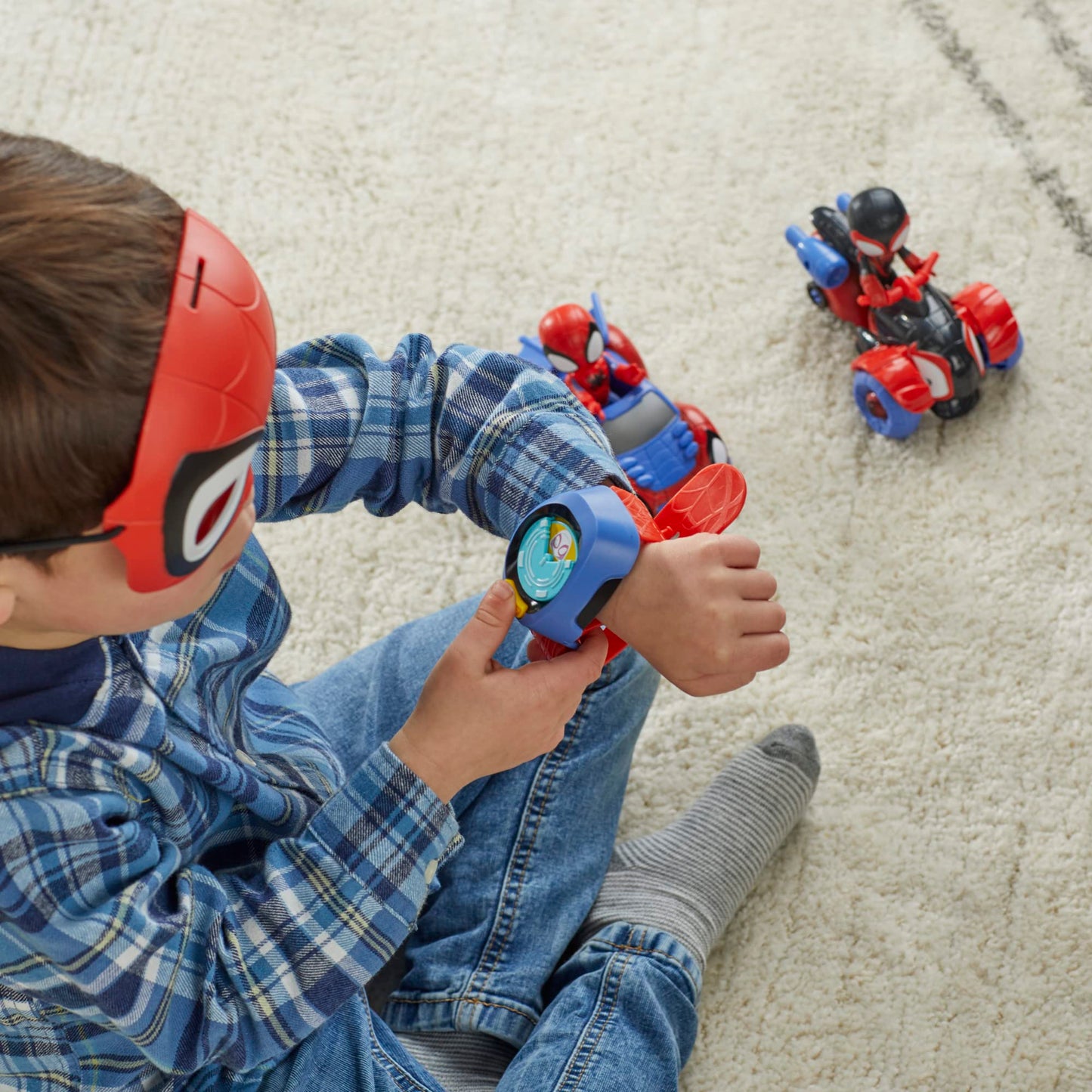 Spidey and his Amazing Friends Super Spidey Set, Role Play Toys, Toy Car Set, Marvel Spider-Man Mask Great for Kids, 3+ Years (Amazon Exclusive)