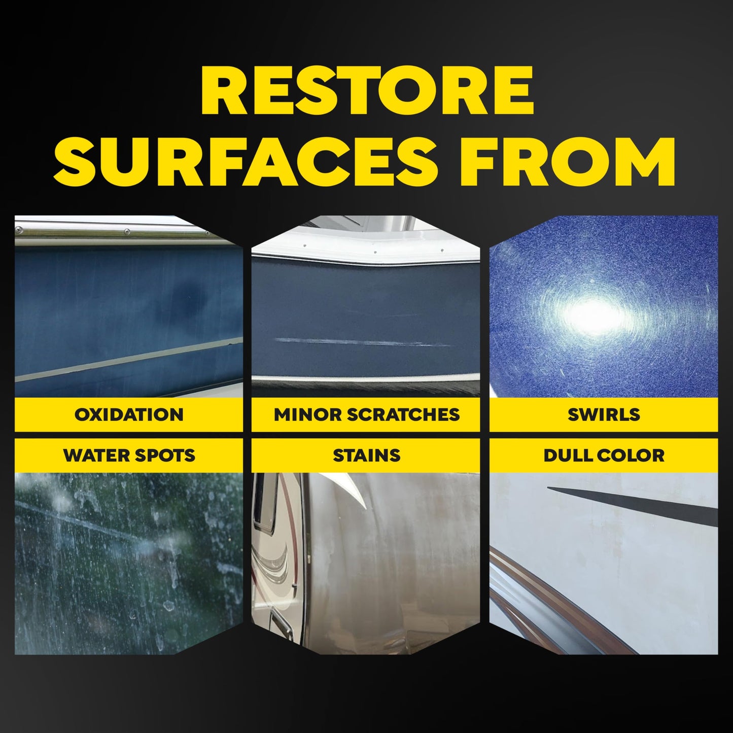 Meguiar's M5032 Marine/RV One Step Cleaner Wax, Easy-to-Use Marine Wax for Boats and RVs That Removes Light Defects, Restores Color Brilliance, and Protects the Surface, 32 Fl Oz