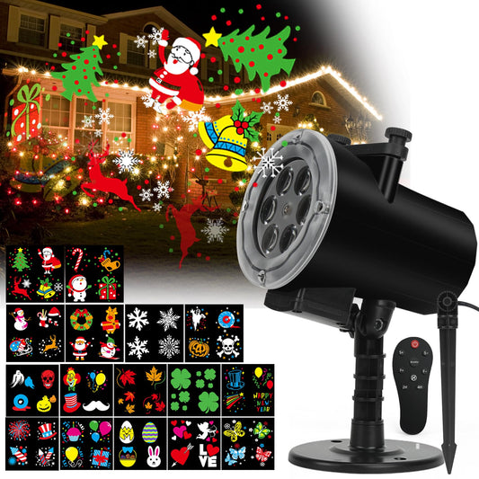 Christmas LED Projector Lights,Holiday Lights Projector,Halloween Projector Lights Outdoor with 16 Slides,Waterproof IP65 Landscape Lamp Projector
