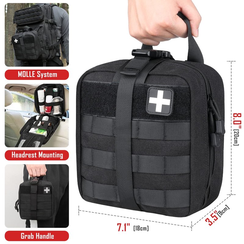 LIVANS 1000D First Aid Bag Empty Medical Ifak Pouch Molle EMT Pouches Rip-Away Tactical Military Trauma Emergency Medic Bag