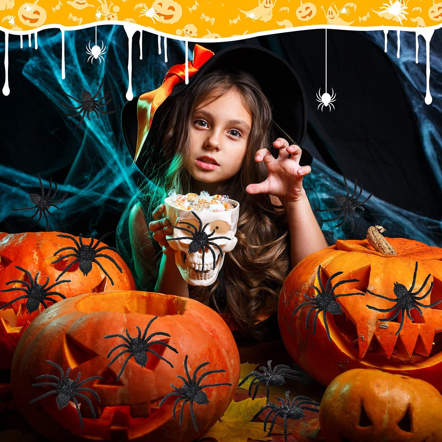 Skylety 30 Pieces Halloween Realistic Plastic Spider Toys Plastic Spider Black Scary Spiders Fake for Boys Teens Adults Halloween Prank Props(3.14 X 2.36 Inch)