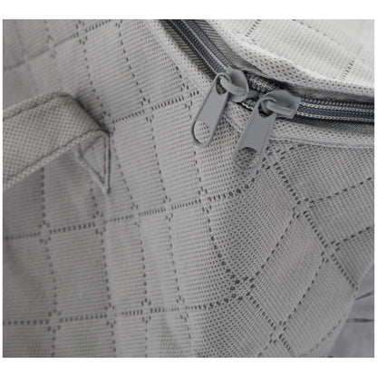 Amazon Basics Foldable Large Zipper Storage Bag Organizer Cubes with Clear Window & Handles, 3-Pack, Gray