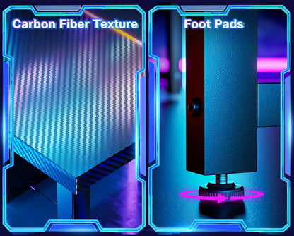 Casaottima L Shaped Gaming Desk, Corner Desk Gaming Table for Home Office, Computer Desk Sturdy Writing Workstation for Small Space, Easy to Assemble, 51 inch, Carbon Fiber Surface, Black