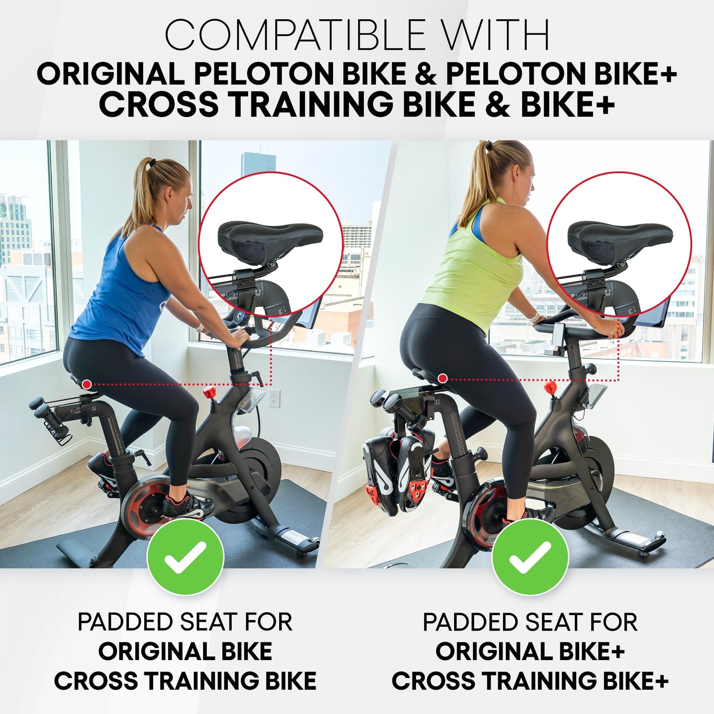Padded Seat Cover for All Peloton Bikes and Cross Training Bike & Bike+ - Gel Seat Cushion, Ultimate Comfort for Men & Women, Accessories for Peloton Bikes