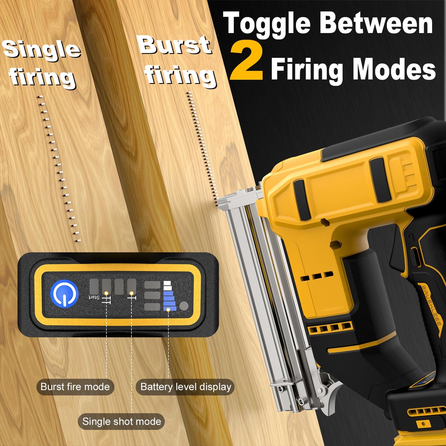 18 Gauge Cordless Brad Nailer for Dewalt 20V MAX Battery, Battery Powered Nail Gun with 1000 Nails, Electric Nail Gun for Woodworking & Home Improvement (No Battery)