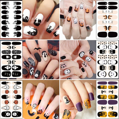 TailaiMei 14 Sheets Halloween Nail Wraps Stickers Nail Polish Strips Self-Adhesive Full Wraps with 2 pcs Nail Files for DIY Nail Art Decals (Bleeding Style)