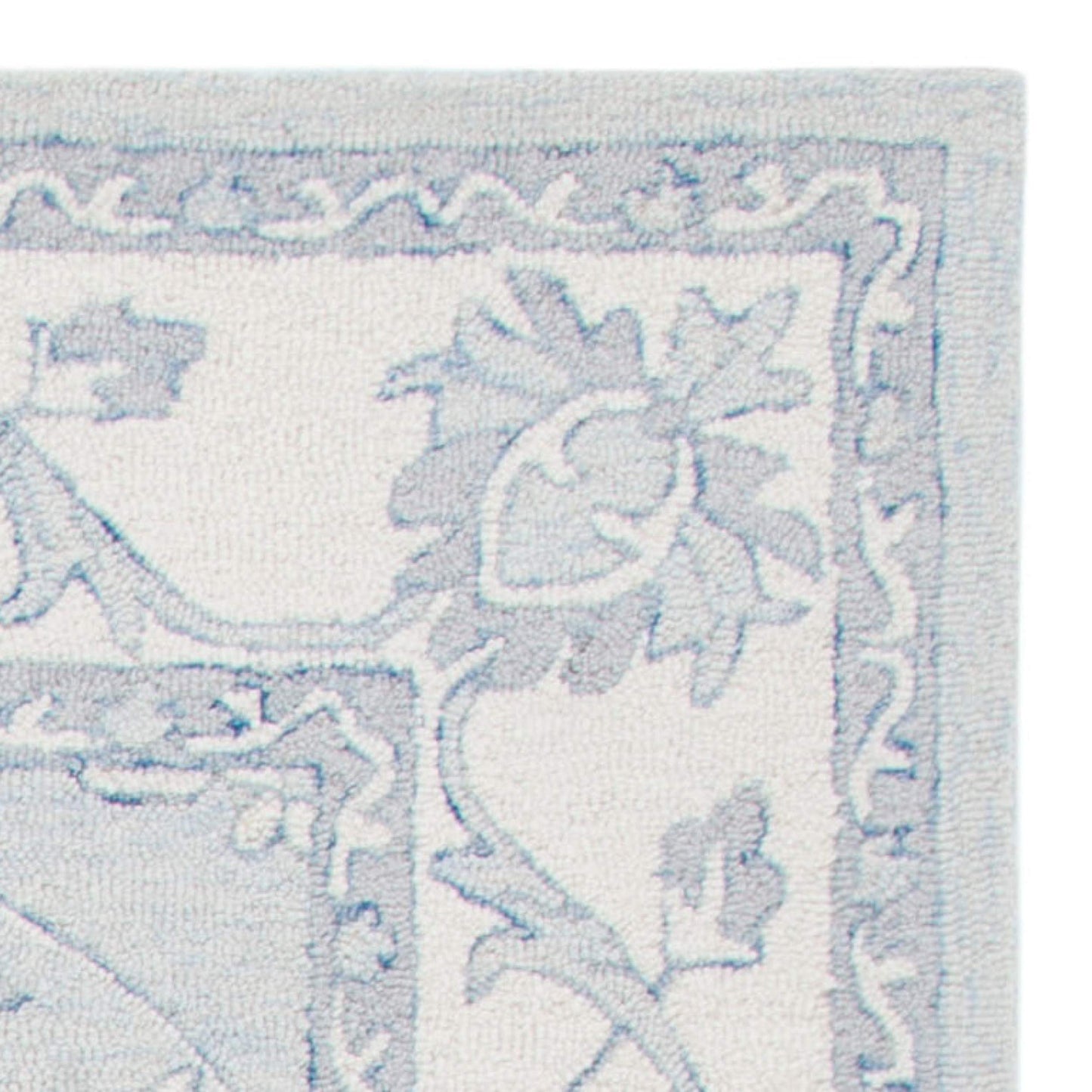 SAFAVIEH Area Rug 8x10 - Micro-Loop Collection - Large - Light Blue & Ivory, Handmade Wool, Ideal for Living Room, Bedroom, Office, Dining Space (MLP536L)