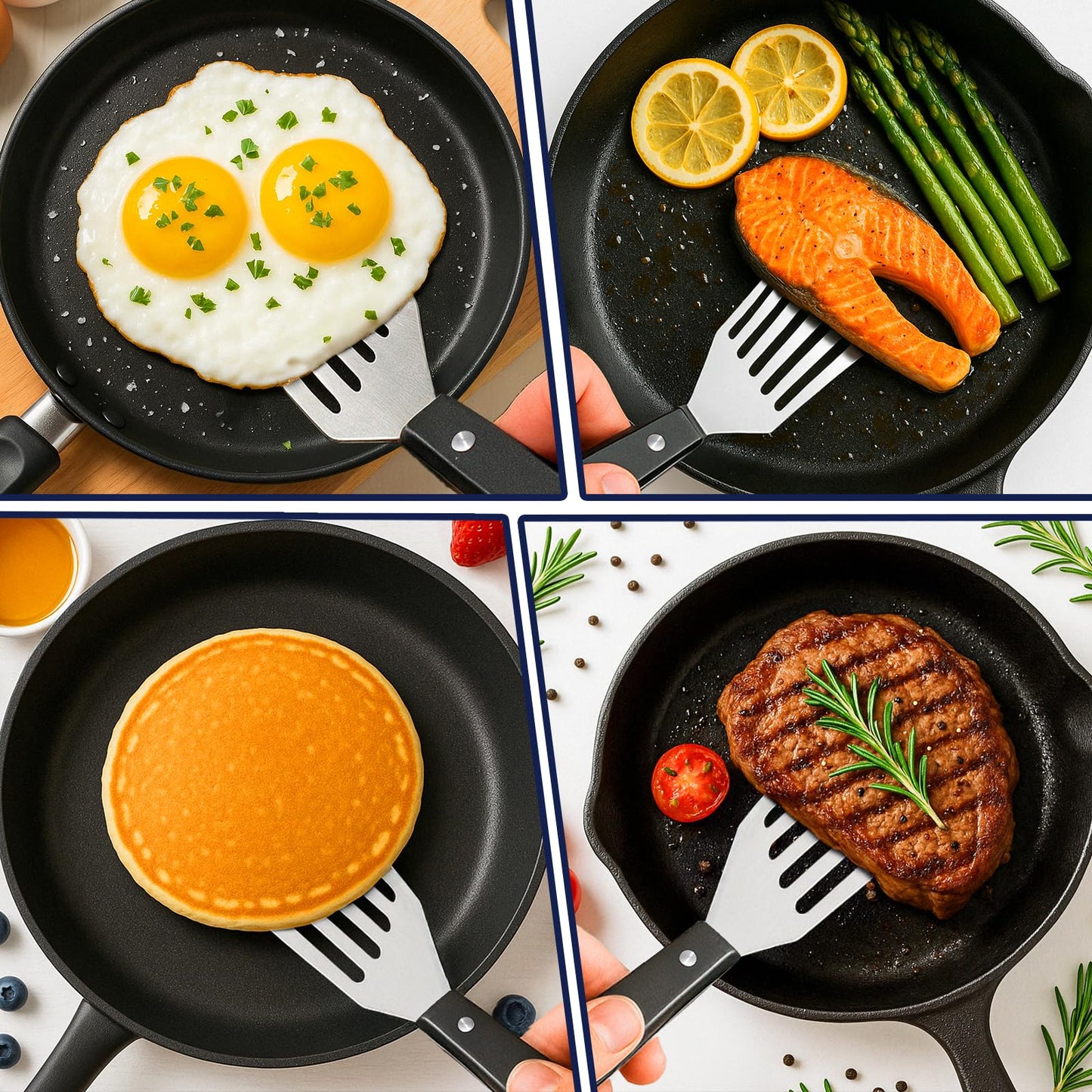 5 Pcs Newness Cooking Utensils Set, 304 Stainless Steel Kitchen Utensils Set, Metal Kitchen Accessories, Include Soup Ladle, Slotted Skimmer Spoon, Spaghetti Spoon and Spatula, Dishwasher Safe