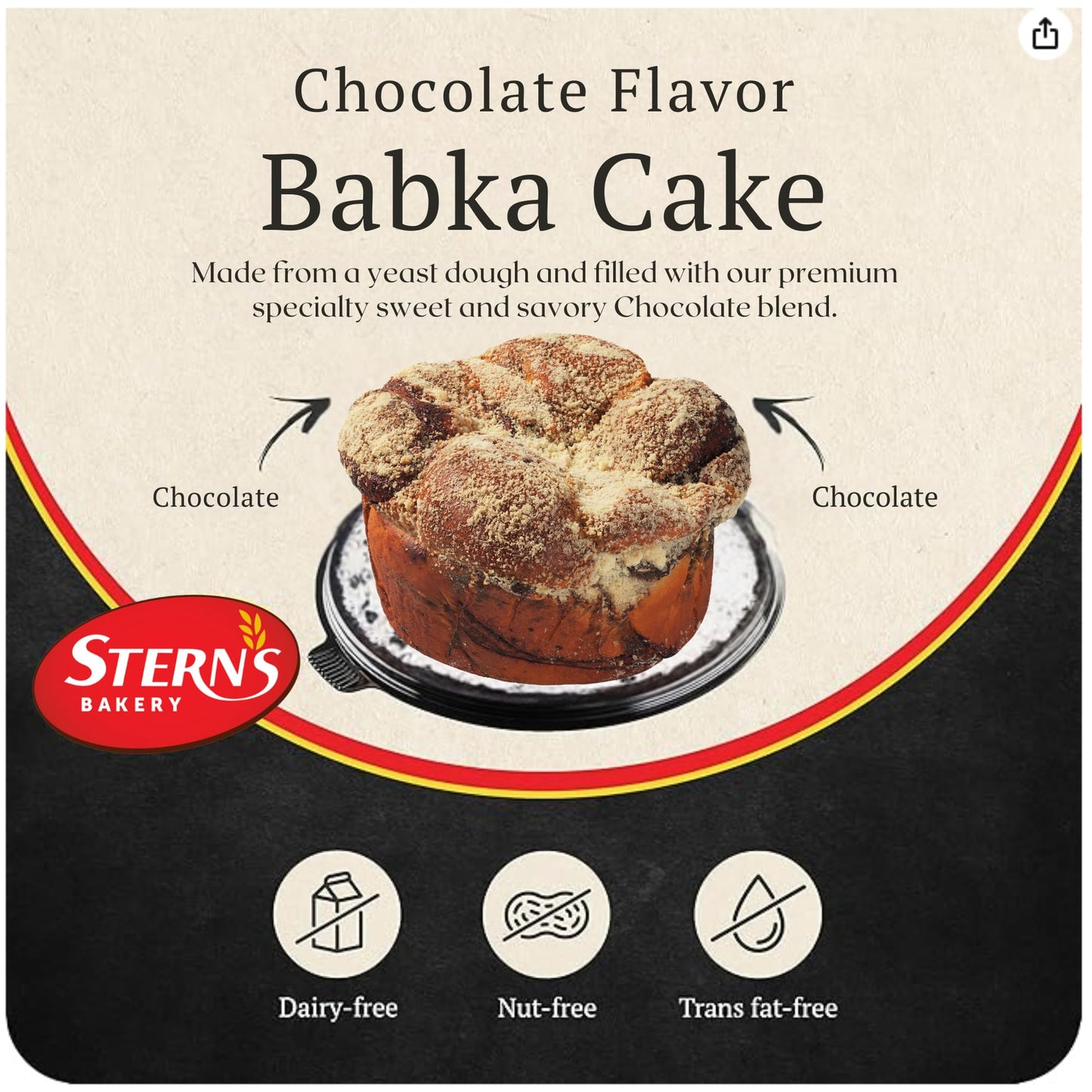 Chocolate Babka | Mothers Day Gifts for Mom Gourmet Food Baskets | Cakes Bakery Fresh | Kosher, Dairy Free, Nut Free | Stern’s Bakery