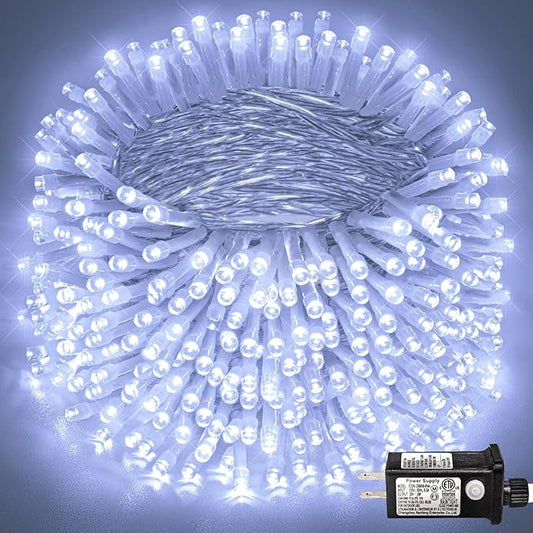Christmas String Lights Indoor Outdoor, 262FT 800 LED Plug in Twinkle Fairy Light for Bedroom Wedding Tree Party Decorations, Cool White