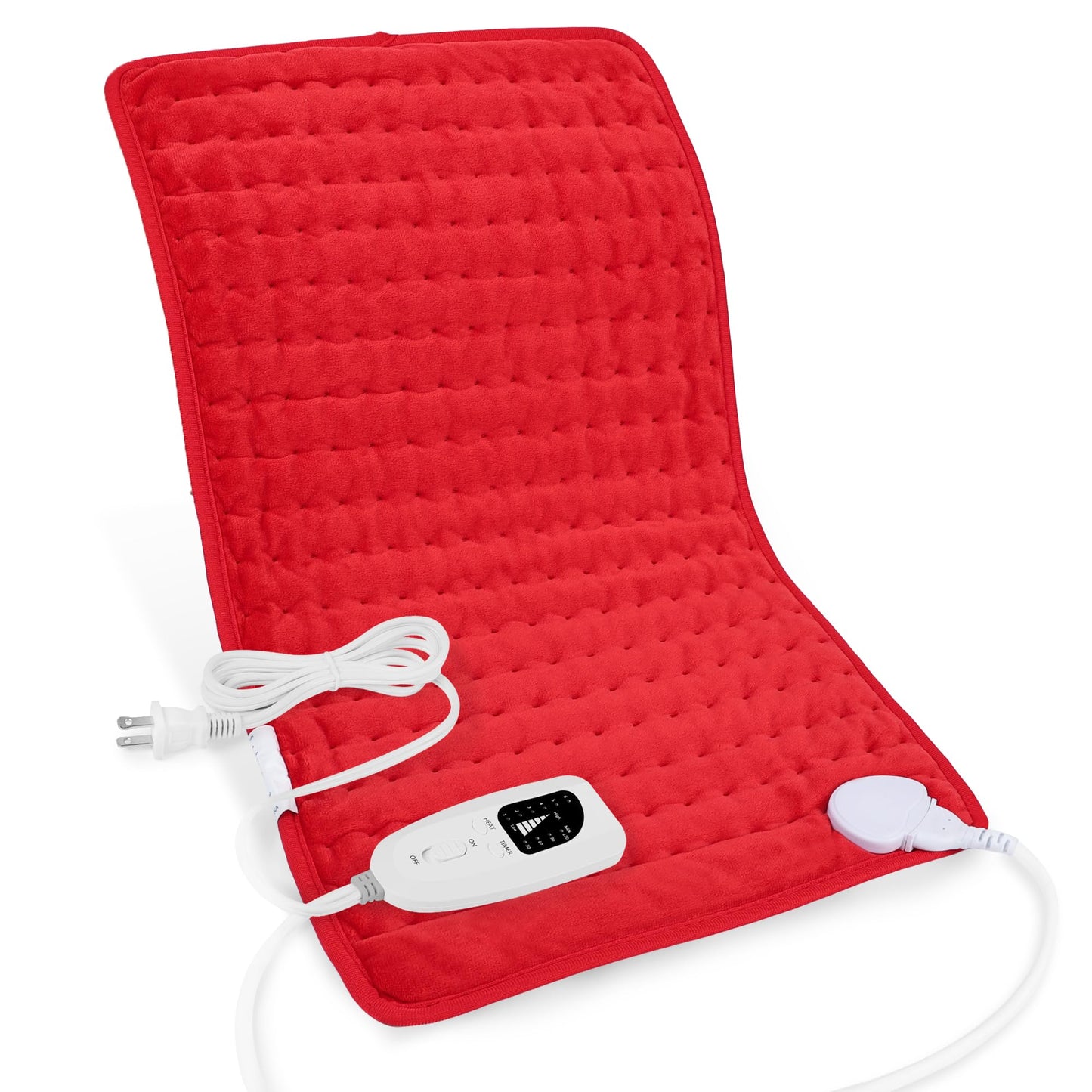 Heating Pad,Electric Heating Pads for Back,Neck,Abdomen,Moist Heating Pad for Shoulder,Knee,Arms,Legs,Dry/Moist Heat & Auto Shut Off,Birthday Gifts for Men and Women(Light Gray, 24''×12'')