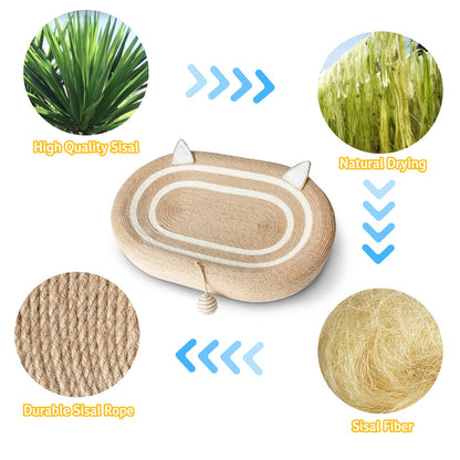 Fengsaobao Cat Scratcher Bed 3 in 1 Sisal Cat Scratching Pads Beds Cat Scratchers for Indoor Cats with Anti-Slip(24x15x3.5 in)