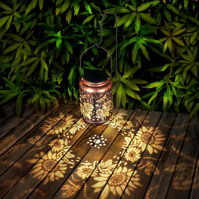 Dragonfly Sunflower Solar Lights, Outdoor Waterproof Solar Lanterns for Garden, Patio, Yard & Pathway Decor