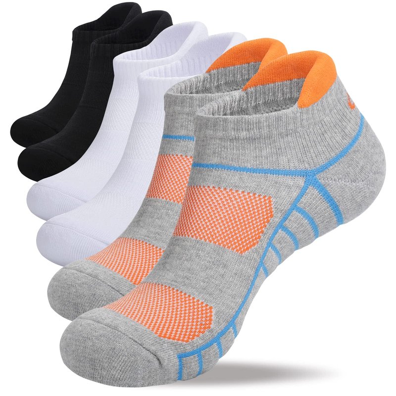 Lapulas Athletic Ankle Socks Performance Running Low Cut Cushioned Sports Tab Socks 6Pairs X-Large
