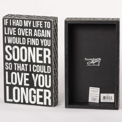 Primitives by Kathy 27283 Classic Box Sign, I Could Love You Longer