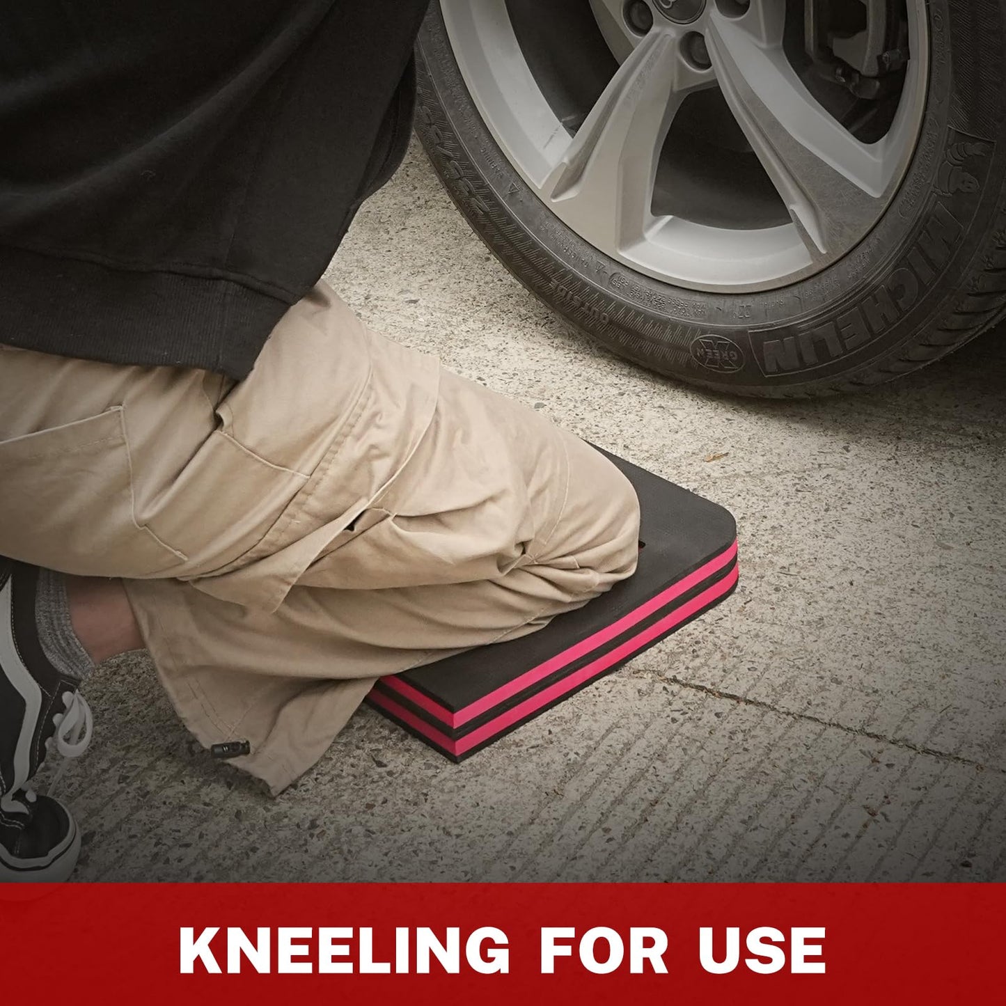 TOMMARS 0.9" Foldable Thick Kneeling Pad, 2 Fold Comfortable Foam Knee Pads Cushion Mat for Gardening, Yardwork, Workshop Repairing