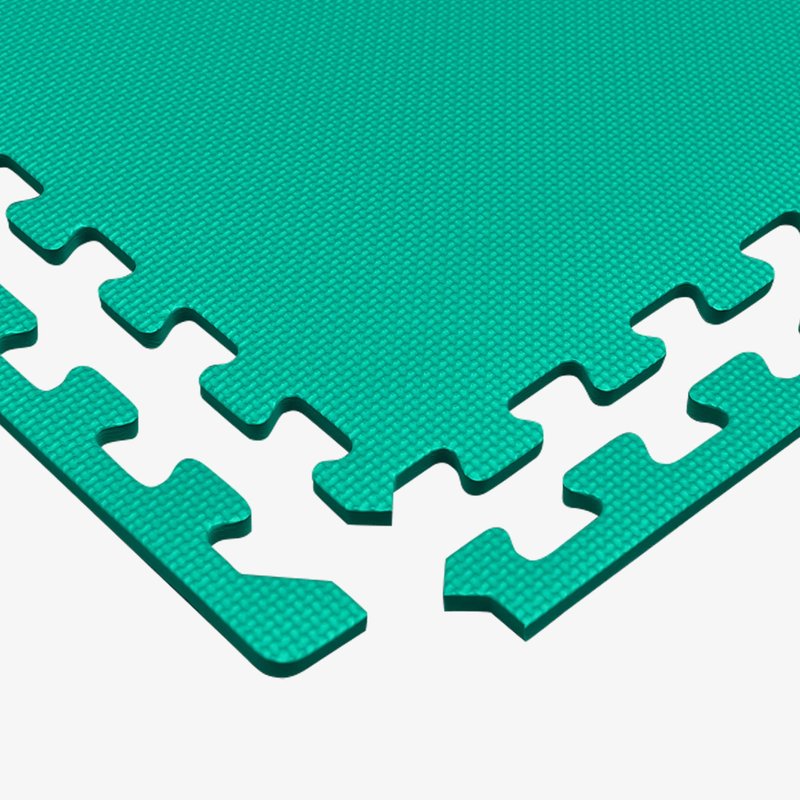 We Sell Mats 3/8 Inch Thick Multipurpose Exercise Floor Mat with EVA Foam, Interlocking Tiles, Anti-Fatigue for Home, or Gym, Green, 16 Sq Ft
