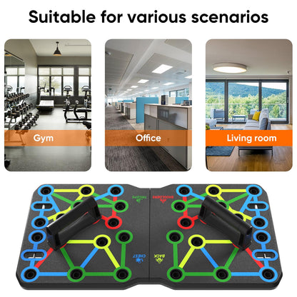 AERLANGUpgraded Push-up Board Home Fitness Accessories, Multifunctional 30-in-2 Push-up Bar Fitness Equipment, Portable Strength Training Equipment with Push-up Handles and Pilates Bar