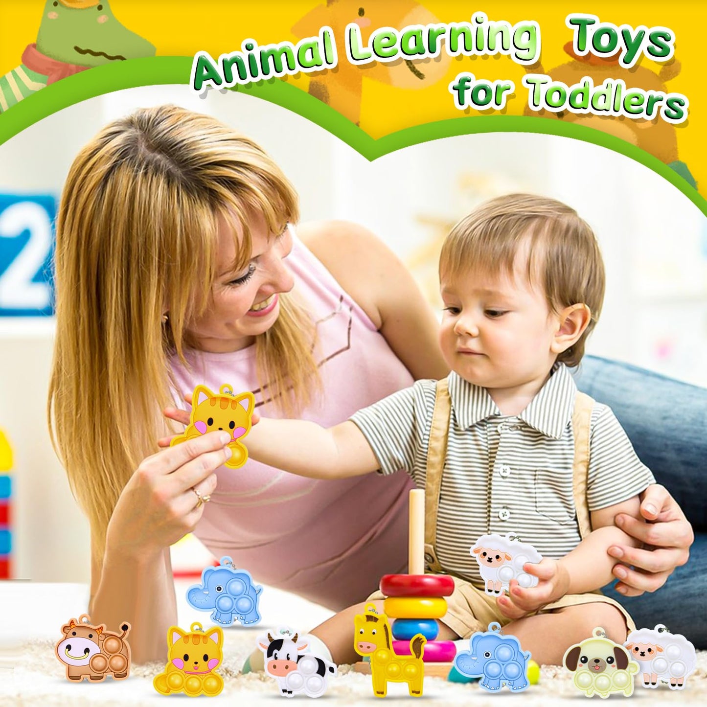 30pcs Party Favors for Kids Fidget Toys Bulk Mini Pop Keychain Stocking Stuffers Birthday Carnival Treasure Classroom Prizes Toddler Toys Fidget Pack Stress Relief Toys