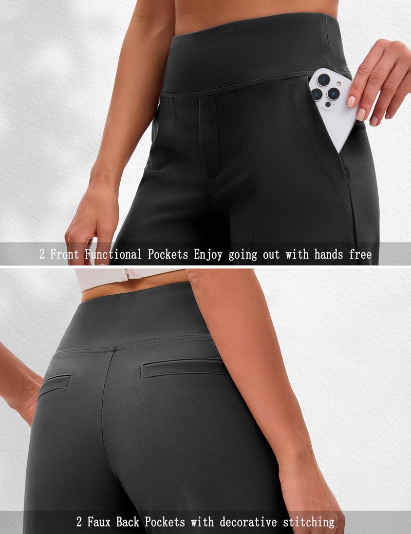 VOOVEEYA Women's Bermuda Shorts 7" High Waisted Athletic Long Shorts with Pockets for Running Yoga Casual（7" Black M）
