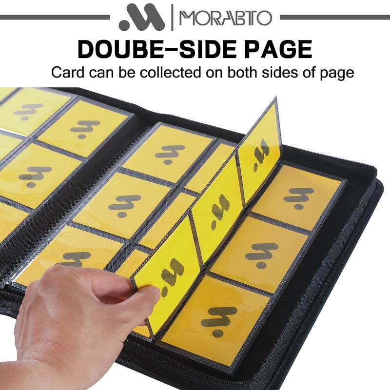 MORABTO Card Binder 9 Pocket,Trading Card Binder Holds up to 360 Cards with 20 Sleeves,Zipper Card Holder Album Compatible with TCG Card/Game Cards/Sports Card