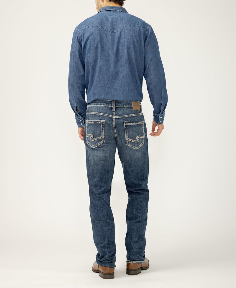 Silver Jeans Co. Men's Grayson Classic Fit Straight Leg Jeans, Dark Wash, 34W x 30L