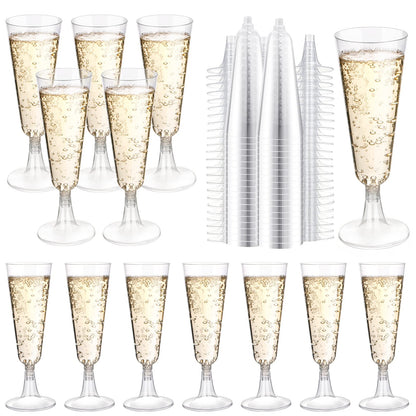 SUREHOME Pink Champagne Flutes Plastic Champagne Glasses Disposable Mimosa Glasses 40 Pack 5 Oz Acrylic Stemware Cocktail Cups Bulk for Valentines Wedding Toasting Engagement Party Supplies