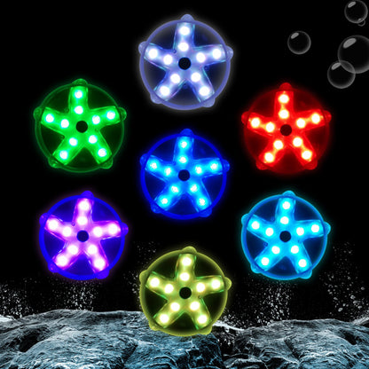 DeeprBlu Floating Whirlpool Lights for Bath Spa, 3.3 Inch Waterproof Pool Lights, Colour-Changing Starfish Pond Light Diving, Built-in Magnetic, Decorative Light for Pool, Vase, Aquarium - 2 Pieces
