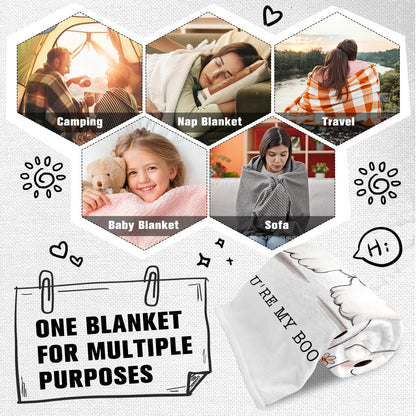 Halloween Ghost Blanket for Women men - You're My Boo Basket Stuffers Romantic Gifts for Her Him, Wedding Anniversary Engagement Gifts for Girlfriend Boyfriend Wife Husband Couple, 60''x50''