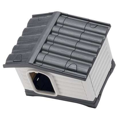 Ferplast Dog Kennel Outdoor DOGVILLA 60 SE, Dog House, Dog Kennel, Draining Bottom, Insulating Base, Removable Roof, Ventilation Grille, Recycled Plastic, 58 x 48 xh 44 cm