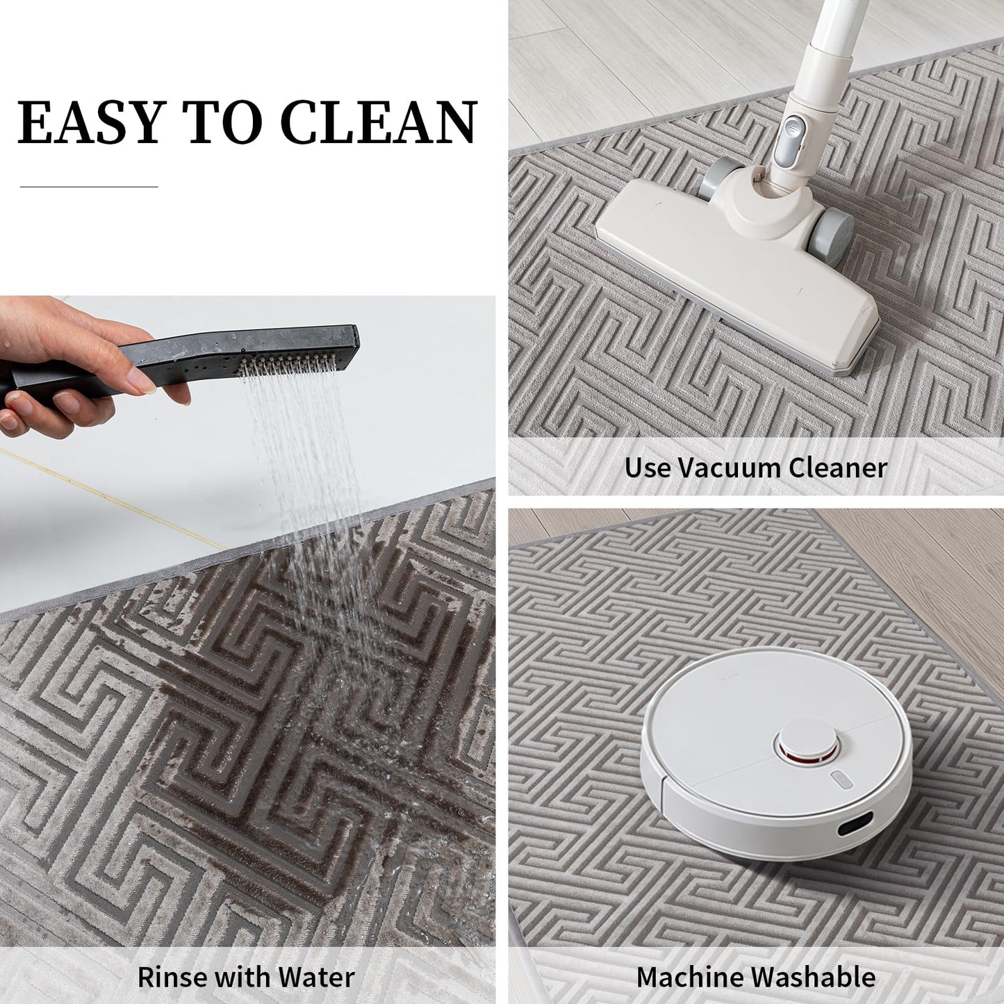 YIHOUSE Gray Bathroom Rugs 17"x24", Quick Dry Non Slip Bath Rug, Absorbent Machine Washable Thin Bath Mat for Restroom Floor Tub Laundry Room Home Decor