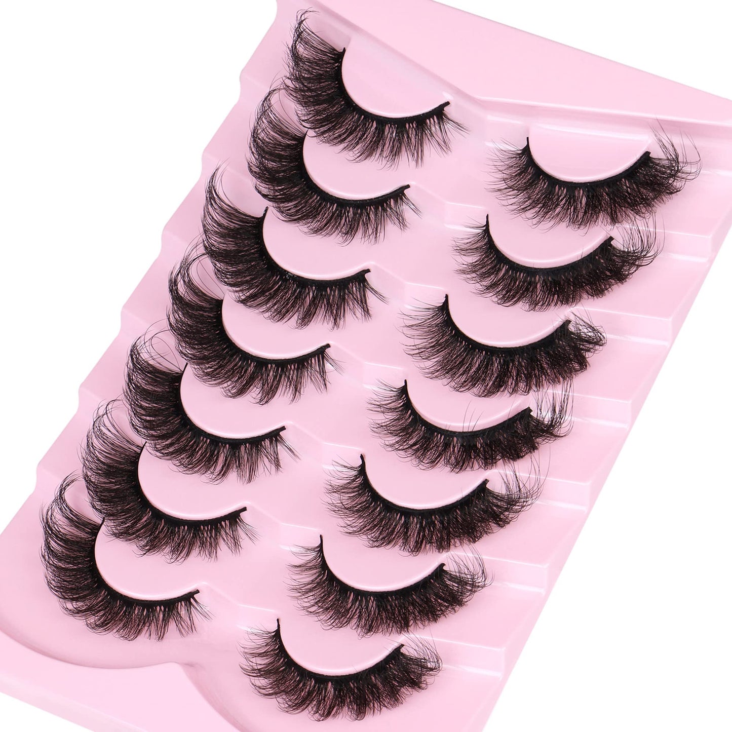 Mink Lashes Full False Eyelashes Wispy Cat Eye Lashes Strip 20MM Fox 8D Dramatic Pack 7 Pairs Fake Eyelashes by Ruairie