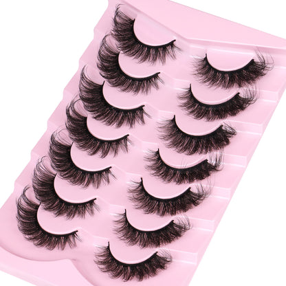 Mink Lashes Full False Eyelashes Wispy Cat Eye Lashes Strip 20MM Fox 8D Dramatic Pack 7 Pairs Fake Eyelashes by Ruairie