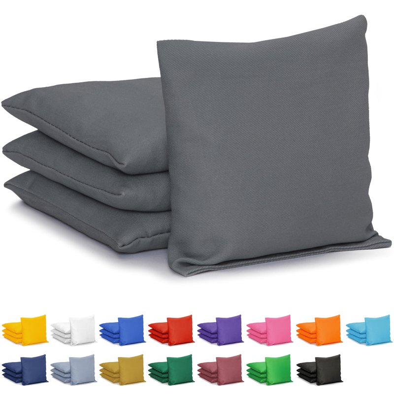 GoSports Cornhole Bean Bags Set of 4 - Regulation All Weather - Classic Dark Gray