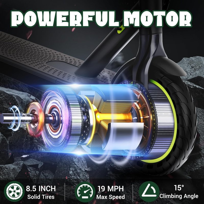 Electric Scooter - 350W/500W Motor, 19/22 MPH Speed, 16-28 Miles Range | 8.5"/10" Solid Tire, Folding Design