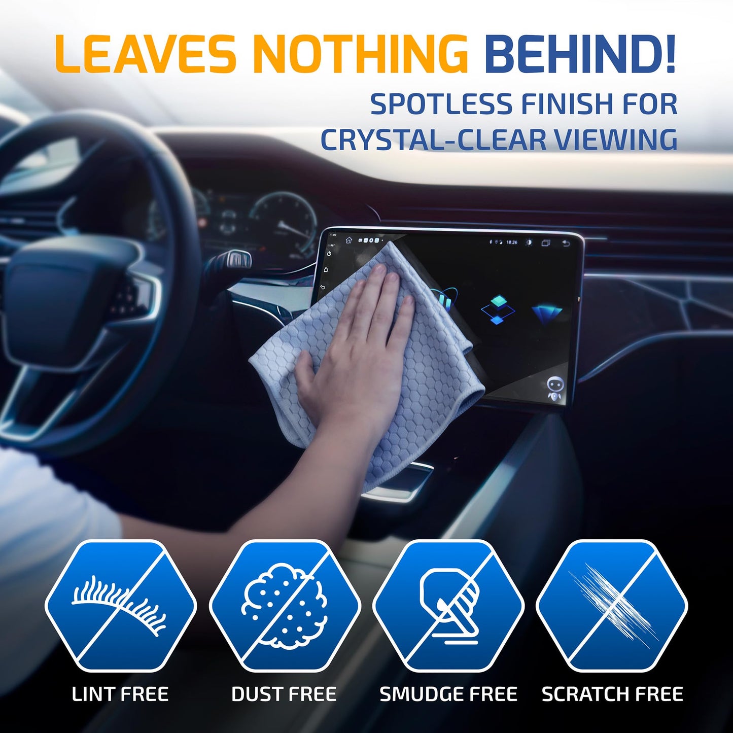 NeoLavish® - Screen Cleaner - Just Add Water - 2 Pack 35x35 cm - Microfibre Cleaning Kit for LCD, LED, OLED TV, Laptop, Phone, iPad, Monitor, and All Devices - Lint-Free, Streak-Free Cloths, Reusable