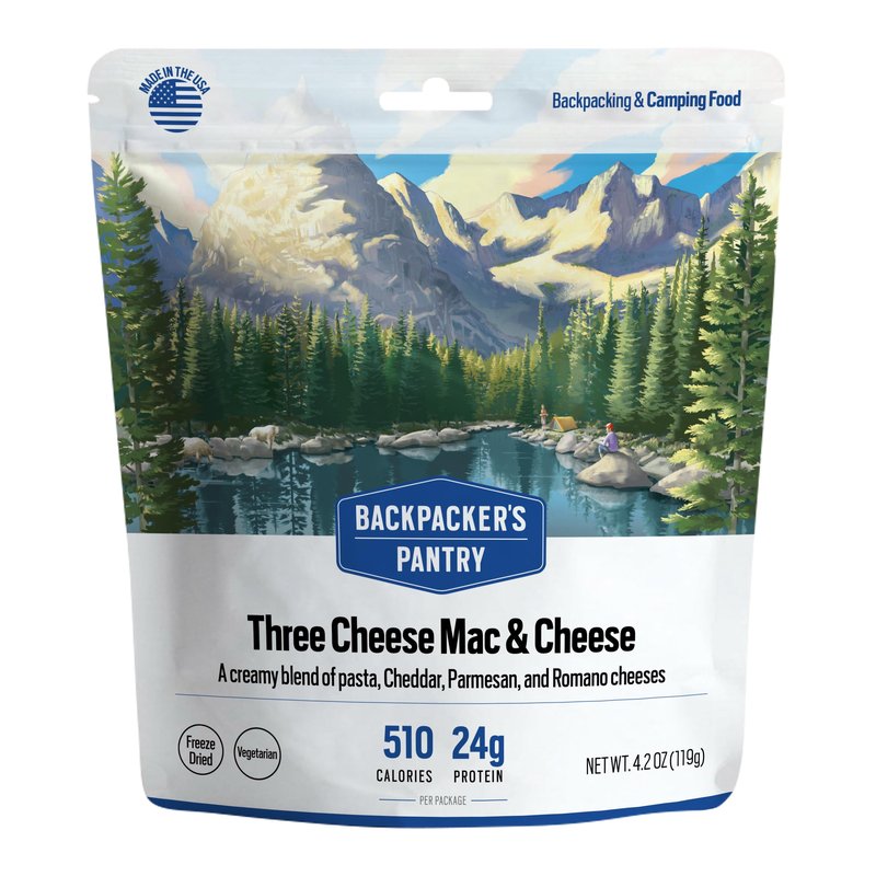 Backpacker's Pantry Three Cheese Mac & Cheese | Freeze Dried Backpacking & Camping Food | Emergency Food | 24 Grams of Protein | Vegetarian | 1 Count
